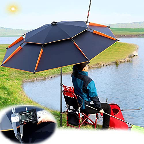 Refue Sombrilla Antiviento para jardín, Piscina, terraza,Parasol de Playa Exteriores,inclinable, protección UV paragua de Pesca Grande (Size : 260CM/8.5ft)