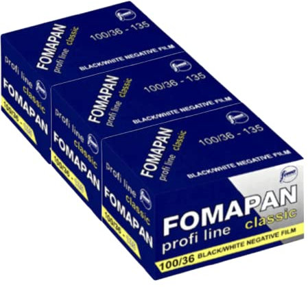 Foma Pack of 3 FOMAPAN CLASSIC 100 ASA 135/36 Black/White Film 35 mm