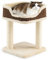 COSTWAY Kratzbaum Klein, Katzenbaum mit großem Plüschsitz, Katzenkratzbaum Holz, Katzen Katzenmöbel Kletterbaum, Aktivitätsbaum Spielbaum, Natursisalturm mit Kratzpfosten (Beige)