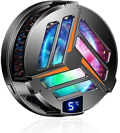 Magnetischer Telefonkühler, Halbleiter-Handy-Lüfter-Kühlkörper, Tragbarer Handy-RGB-Kühler für Gaming-Videos, Streaming Vlog, Digitale Anzeige, Super Leise