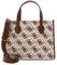 GUESS Silvana 2 Compartment Tote Saddle Logo