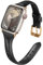 WoPail Leder Armband Damen für Apple Watch 41mm 40mm 38mm/Series 10 42mm für Apple Watch SE 2/SE für iWatch Series 10/9/8/7/6/5/4/3/2/1 Ersatzarmband Schlank Leicht Armbänder Schwarz