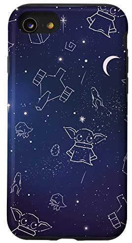 iPhone SE (2020) / 7 / 8 Star Wars The Mandalorian Grogu Galaxy Midnight Blue Case