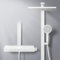EMKE Sistema de Ducha Termostática, Ducha de Lluvia con Mangera 4-en-1, Barra de Ducha con Placa Termostática de 40 cm, Ducha de Lluvia Termostática,Blanco Mate