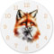 Fuchs Porträt Aquarell Wanduhr aus Alu Stilvolle Tier Wanduhr aus Alu mit elegantem Fuchs Aquarell Design Wildtier Fell Schnauze Details Raubtier Ohren Pelz Dekor