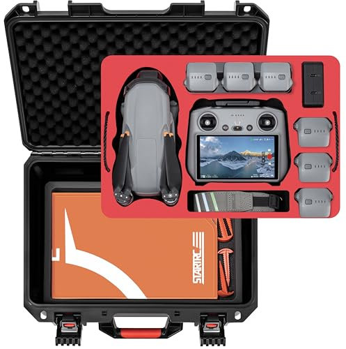 STARTRC Custodia Air 3S a doppio strato, custodia rigida impermeabile Air 3S Fly More Combo, Controller RC 2/RC/RC-N3/N2 per DJI Air 3S Accessori, batteria e hub di ricarica