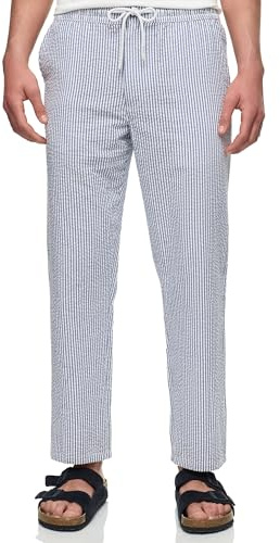 KRONSTADT Herren KSArlin Sommer-Hose aus Seersucker | Herrenhose Chinohose Surf, XL