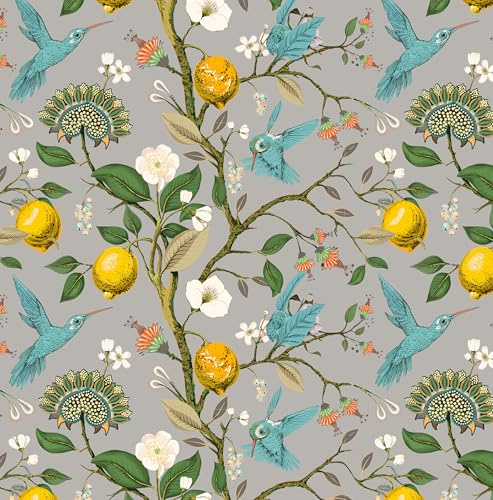 myforHD Tapete Selbstklebende Fototapete Wandpapier Blume Folie Dekorfolie Möbelfolie Klebefolie Pflanzen Laub Blumen Design 44cmX300cm Vintage Wanddeko Wandtapete Wohnzimmer Schlafzimmer