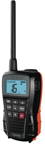 Cobra BlueBound 150 - Radio VHF marina portatile, 3 Watt, galleggiante, impermeabile IPX7, sommergibile, display LCD, scansione di memoria, clip per cintura, colore nero