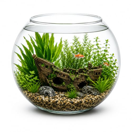 Aquacadabra 13L Glass Goldfish Bowl Fish Tank Vase 30cm Clear Aquarium