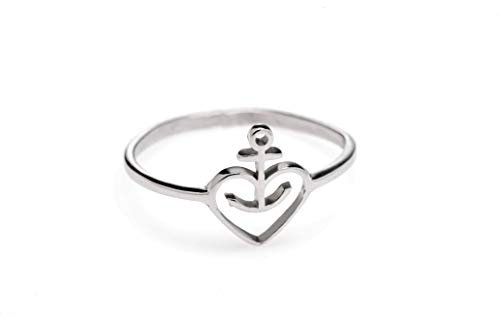 ASTRA Herzanker Damen-Ring, Finger-Schmuck, aus Edelstahl (18 mm)