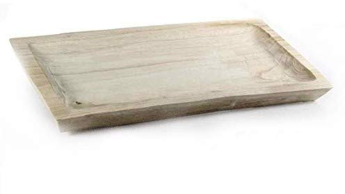 Gicos GDO-745034 - Plato Rectangular para Centro de Mesa, de Madera, 50 x 25 x 4 cm
