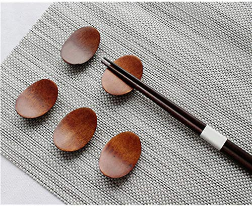 Chopstick Rest Tingrua 5 PCS Wood Chopsticks Holder Dinner Server Spoon Fork Knife Stand Holder