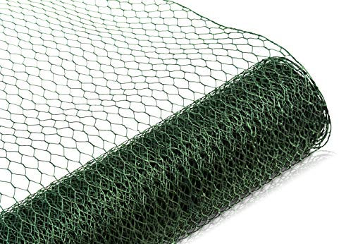 Maschendrahtzaun Kaninchendraht Kükendraht Hasendraht grün Draht 30-100 cm Höhe Sechseckgeflecht Sechseckdraht (Maschenweite: 13 mm Höhe: 75 cm)