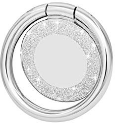 lenoup Glitter Bling Bling Phone Ring Holder,Sparkle Phone Ring Kickstand, Cell Phone Finger Ring Grip for Almost All Phones/Pad(Silver)