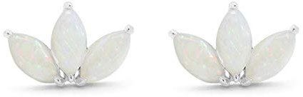 Brandlinger ® Ohrstecker Opal. Ohrstecker Lotus mit australischem Opal. Schmuck Damen vergoldet mit 18 Karat Gold für Frauen und Mädchen. Größe der Ohrringe Blume 8mm.