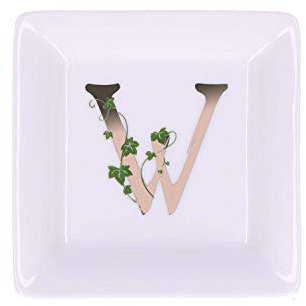 La Porcellana Bianca - Piattino Quadrato Lettera W - Arredo Casa, Cucina - Linea Adorato - Idea Regalo - Porcellana - 10x10xh1,5 cm