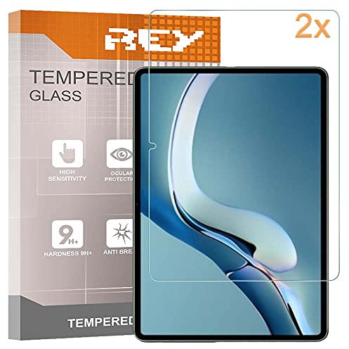 REY 2X Protector de Pantalla para Huawei MATEPAD Pro 2021 12.6 - MATEBOOK E 2022 (12,6), Cristal Vidrio Templado Premium, Tablet