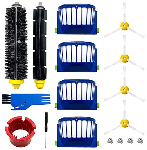 Rjnlsc 9 pezzi di ricambio accessori per irobot Roomba 600 500 Series 694 675 676 692 695 677 671 655 645 690 680 660 650 620 614 595 585 564 robot, 4 pezzi Filtro 4 Laterali Pennello 1 setola e 1