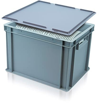 Catering Plate Storage Box | Small Dinner Plate Box with Lid | Approx. Capacity: 35 Plates | Lid Included (Plate Size: 221-250mm)