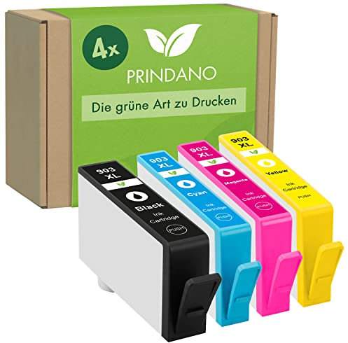 Prindano 4 Patronen kompatibel mit HP 903 903XL Druckerpatronen für Officejet 6950 für Officejet Pro 6970 6960 6868 6968 6975 6978 6950 Multipack (4er-Pack)