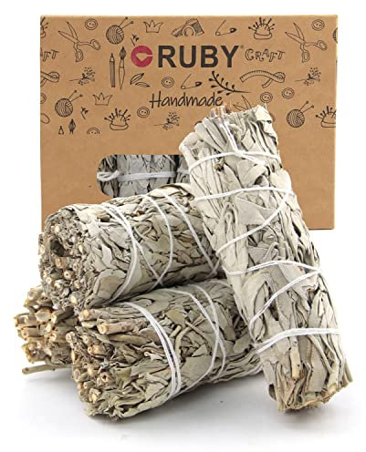 RUBY - Sauge Blanche Purification a Bruler，4 STK，Encens ， Maison