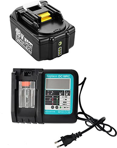 Caricatore Makita DC18RC 18V per Batteria BL1850B 5Ah, BL1860B, BL1830B - Compatibile con Batterie Makita 18V