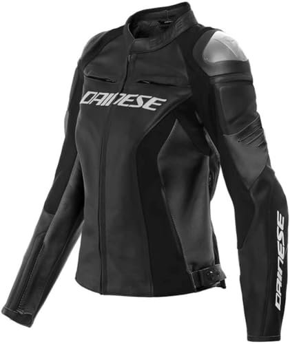 Dainese Racing 4 Lady Leatherjacket Damen Motorradjacke Lederjacke, BLACK/BLACK, 46