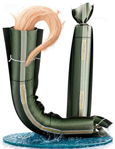 50x Sandsäcke Silosandsäcke geeignet für Hochwasserschutz | 25cm x100cm mit Griff, Zugband und Tragegriffen, Silosäcke zum befüllen, UV-beständiges hochwertiges Monofilgewebe