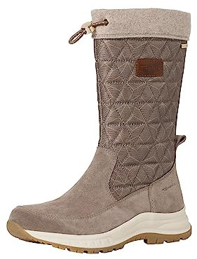Tamaris COMFORT Damen Winterstiefel ohne Absatz Warm Gefüttert mit Reißverschluss Comfort Fit, Braun (Taupe), 40 EU