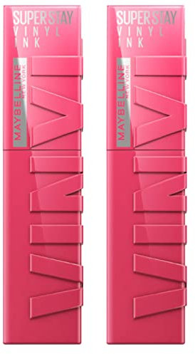 Maybelline New York SuperStay Vinyl Ink Tinta Labbra Colore 20 Coy Brillante e Luminoso Effetto Vinilico con Durata fino a 16h Formula No Transfer - 2 Rossetti