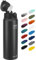 Fanhaw 1L Stainless Steel Insulated Sports Water Bottles with Straw for Kids, Men and Women(Black)
