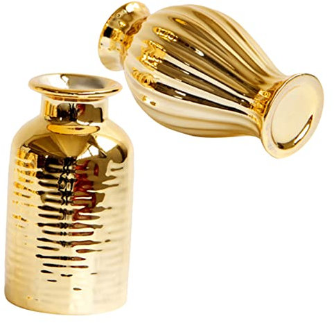 YARNOW 2stücke Moderne Keramikvase Im Nordischen Stil Goldene Blumenvase Für Frische Und Künstliche Blumen Tischdekoration Für Zuhause Und Besondere Anlässe