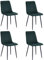 Esszimmerstühle 4er Set Grün – Samt Gepolstert mit Rautensteppung – Metallbeine Schwarz – Inkl. Handwischmopp Geschenk – Modern & Bequem für Küche & Wohnzimmer