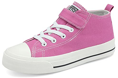 Casbeam Mädchen Canvas Schuhe Kinder Mesh Breathable Casual Running Pink Sneakers Mädchen Casual Tennis Walking Schuhe Kinder Adjustable STRP Schuhe Big Kid Plus 38 EU