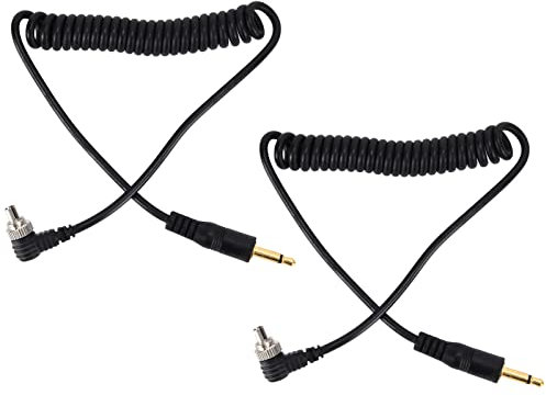 Universal-Blitzkabel, 3,5 Mm auf Stecker, Blitz-PC-Synchronisierungskabel mit Verstärkter Schraubverriegelung für die Meisten Digitalkameras (2 Stück)