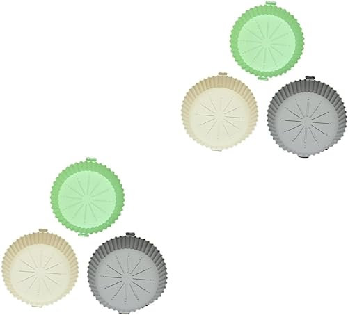 Papel for freidora de aire, papel encerado, papel de regalo for la cocina, 6 almohadillas for freidora de aire Cesta de silicona for freidora de aire Bandeja de piezas de silicona Cestas for freidora