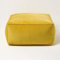Homescapes Sitzpouf Samt senfgelb 60x60x27 cm, Sitzsack quadratisch, Sitzquader Bodenkissen Baumwollsamt