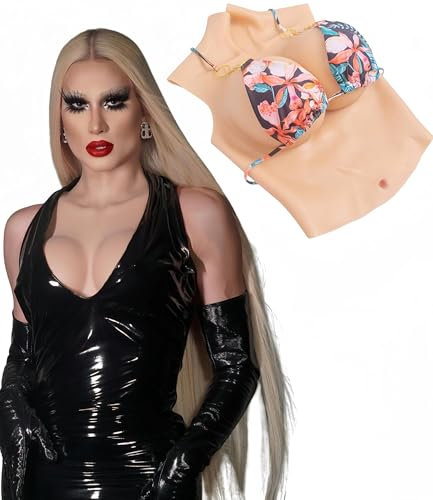 TEAYUYIM Half Body Silicone Breastplate B-G Cup Breast Forms Breast Plates for Crossdressers Drag Queen Transgender