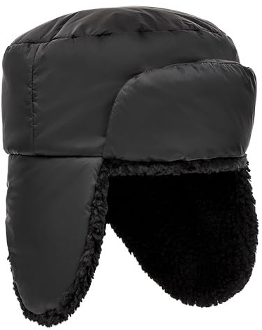 UGG Damen Flache Krone Trapper Hut, Schwarz, S/M