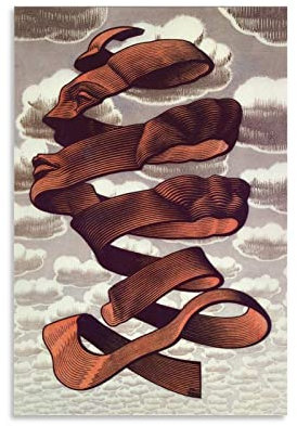 LIANGSHUANG Rind Poster von M.C. Escher, Wandkunst, Leinwanddruck, 40 x 60 cm