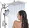 Duschkopf, 25,4 cm Regenduschkopf mit Handbrause mit 27,9 cm Winkel verstellbarem Verlängerungsarm/Durchflussregler/Duschsystem, Hochdruck-Regenduschkopf, sauberes Badezimmer, Chrom, Dusche Komplett