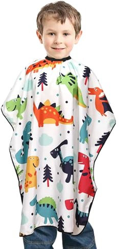 1 cape de coiffeur pour enfant, accessoire de coiffure, réglable, petit dinosaure, convient aux garçons et aux filles., multicolore, 78.7*68.5cm