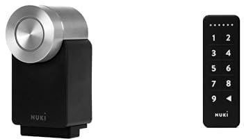 NUKI Serrure Intelligente Smart Lock Pro, Noir, Wi-Fi, Bluetooth, Déverrouillage par Code à 6 Chiffres, Keypad, Métal, Rectangulaire, Sécurité des Maisons et Bureaux