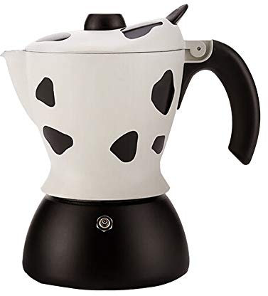 OQHAIR Mocha Pot Hogar Mocha Cafetera Aparato de café Cafetera Espresso Patrón Lindo Cafeteras para Estufa (Color: Blanco, Tamaño: 2 Tazas) (Blanco 2 Tazas)