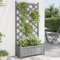 Jardinière avec Treillis, Bac à Fleurs pour Plante Grimpante Lit de Jardin Surélevé Jardinière avec Treillis Gris Bois Massif de Sapin