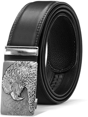 Glamexx24 Gürtel Herren Adlermuster, Breit 35mm Automatikschließe Ratsche gürtel, verschiedenen Farben und Längen für Männer