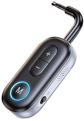 2 in 1 Bluetooth 5.3 Transmitter Receiver for Airplane TV Headphone Speaker PC, 3.5mm AUX Wireless Audio Adapter Bluetooth Audio Adapter for in-Flight/Car/Home Stereo/Theater