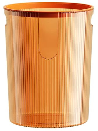 WOHPNLE Bote De Basura Transparente, Cesto De Basura De Plástico, Contenedor De Basura Redondo con Anillo De Presión para Baño, Cocina, Dormitorio, Oficina