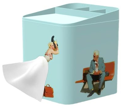 Fisssure Taschentuchbox mit fliegendem Rock, Mehrzweck-Tücherbox mit Aufbewahrung, niedlicher dekorativer Organizer für Taschentücher, Papierrollen, kleine Gegenstände